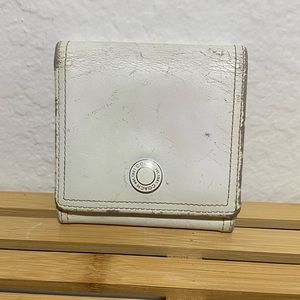 Coach well-loved white leather wallet